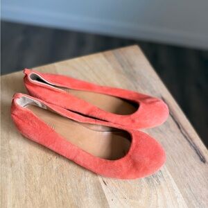 J crew coral peach suede ballet flats shoes Womens 6